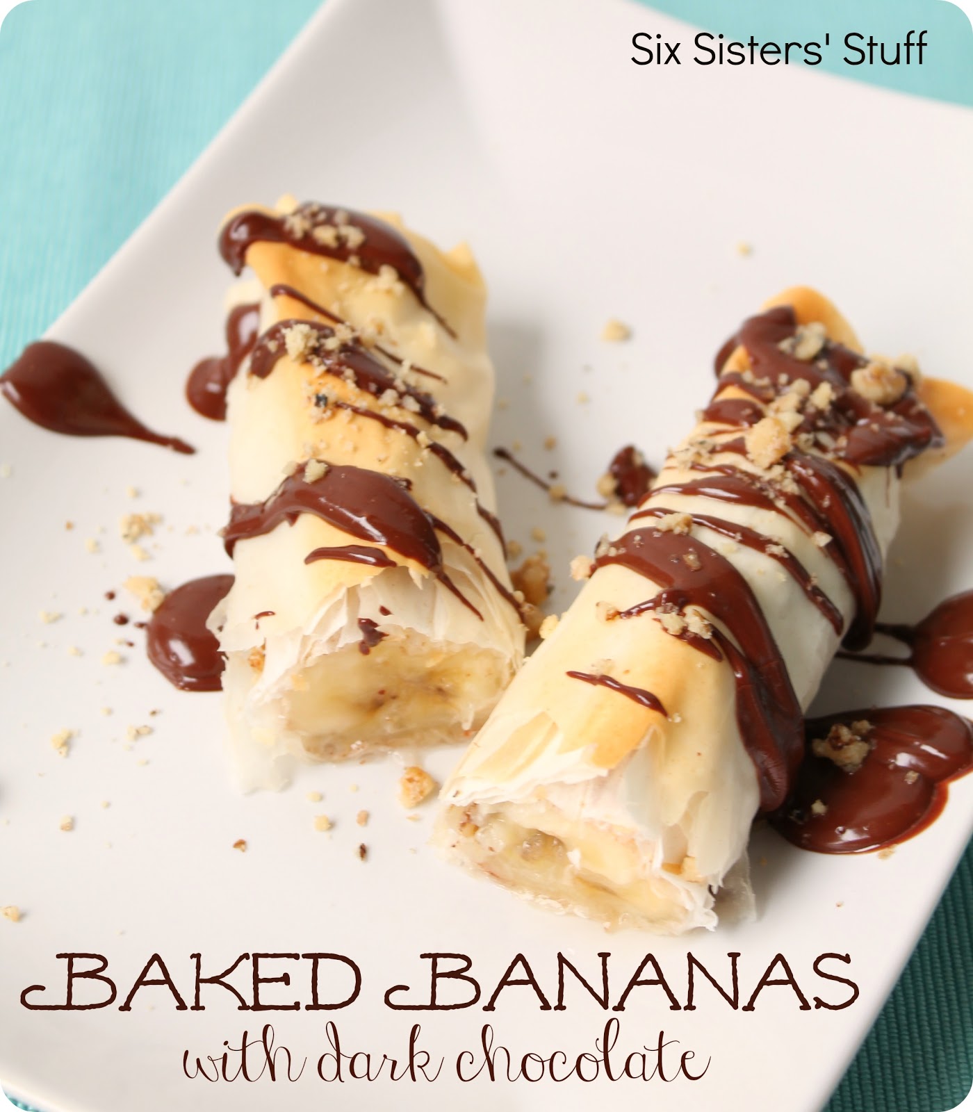 Baked Bananas with Dark Chocolate Recipe Six Sisters' Stuff