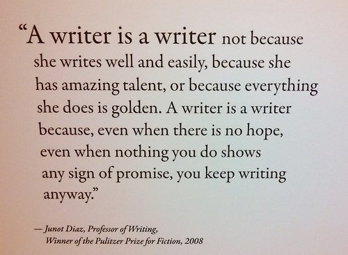 Keep writing anyway