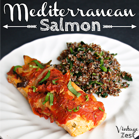 Mediterranean Salmon on Diane's Vintage Zest!  #recipe #quick #easy