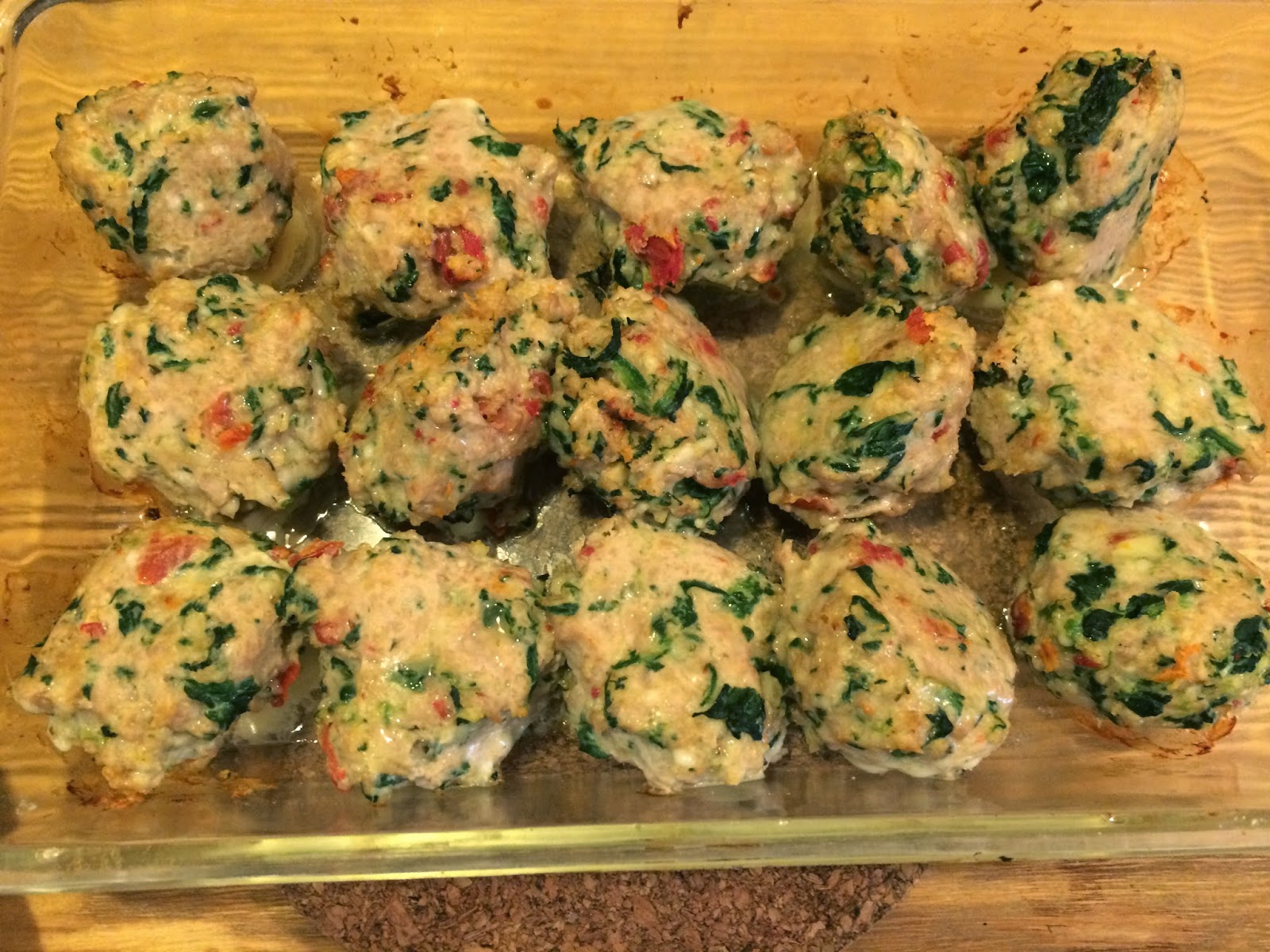 My Salty Kitchen Sun Dried Tomato and Spinach Turkey Meatballs
