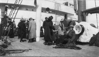 Survivors abroad the  ship RMS Carpathia