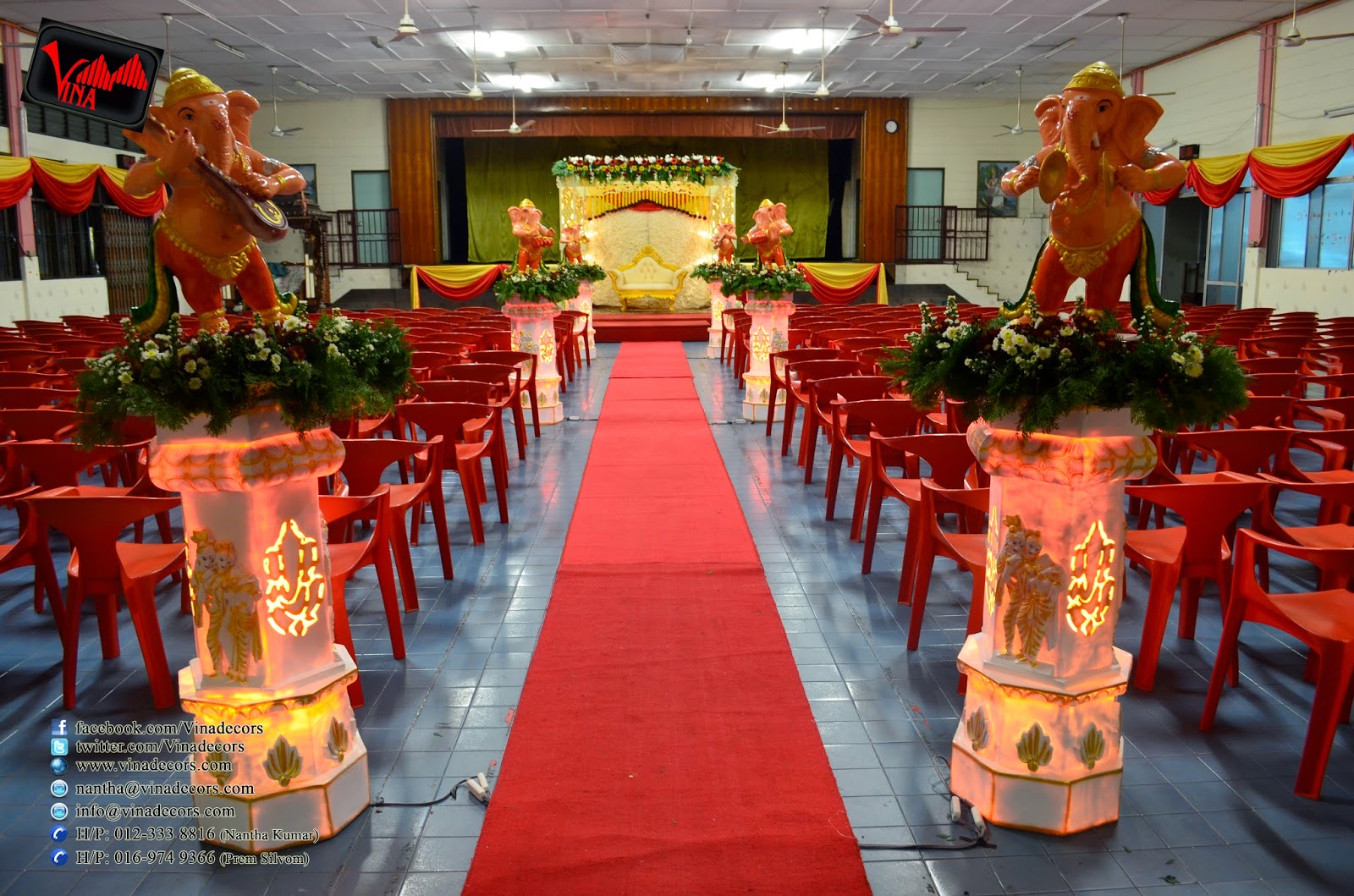 Morning Wedding in Sri Thandayuthapani Temple, Chettiar's Hall, No. 332, Jalan Ipoh, Sentul 51200 Kuala Lumpur which took place on 9th April 2014 (Entrance Kolam Setting with twin ganesha statue, 10 different pillar with musical ganesha statue and fresh flowers, ganesha manavarai seting with fresh flowers and Main table setting) by Vina Canopy & Decor Morning Wedding in Sri Thandayuthapani Temple, Chettiar's Hall, No. 332, Jalan Ipoh, Sentul 51200 Kuala Lumpur which took place on 9th April 2014 (Entrance Kolam Setting with twin ganesha statue, 10 different pillar with musical ganesha statue and fresh flowers, ganesha manavarai seting with fresh flowers and Main table setting) by Vina Canopy & Decor