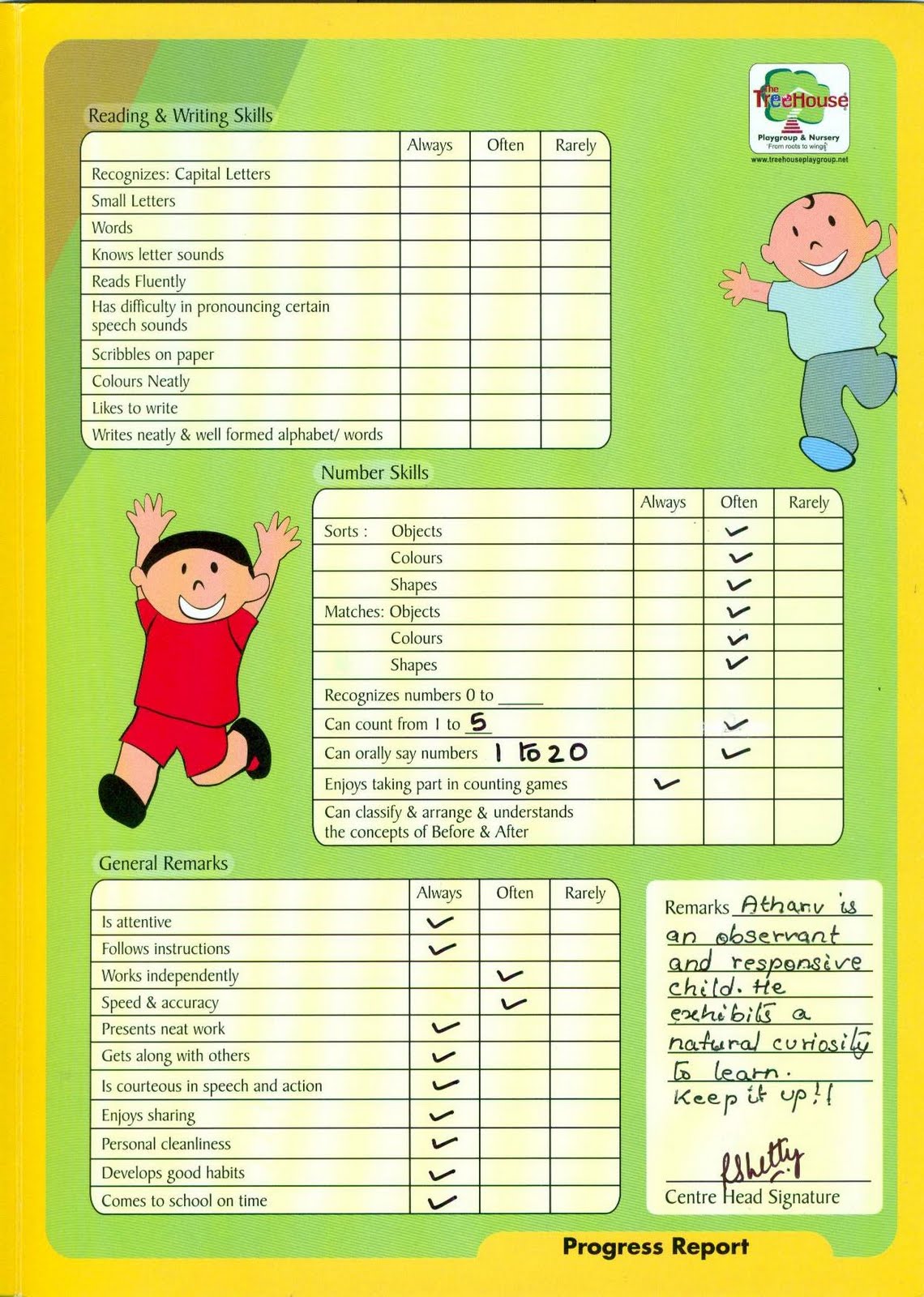 nursery report card sle atharv everyday is a atharv s report card nursery report card sle atharv everyday is a atharv s report card