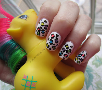 80s Neon Bright Leopard Print Nails