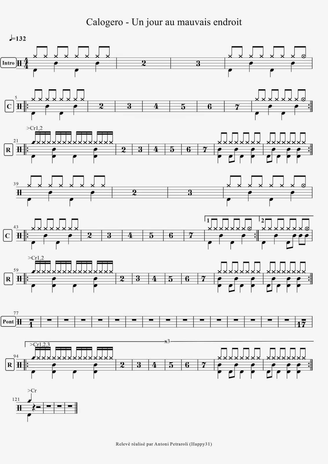 La Bote chansons - Calogero - Partitions