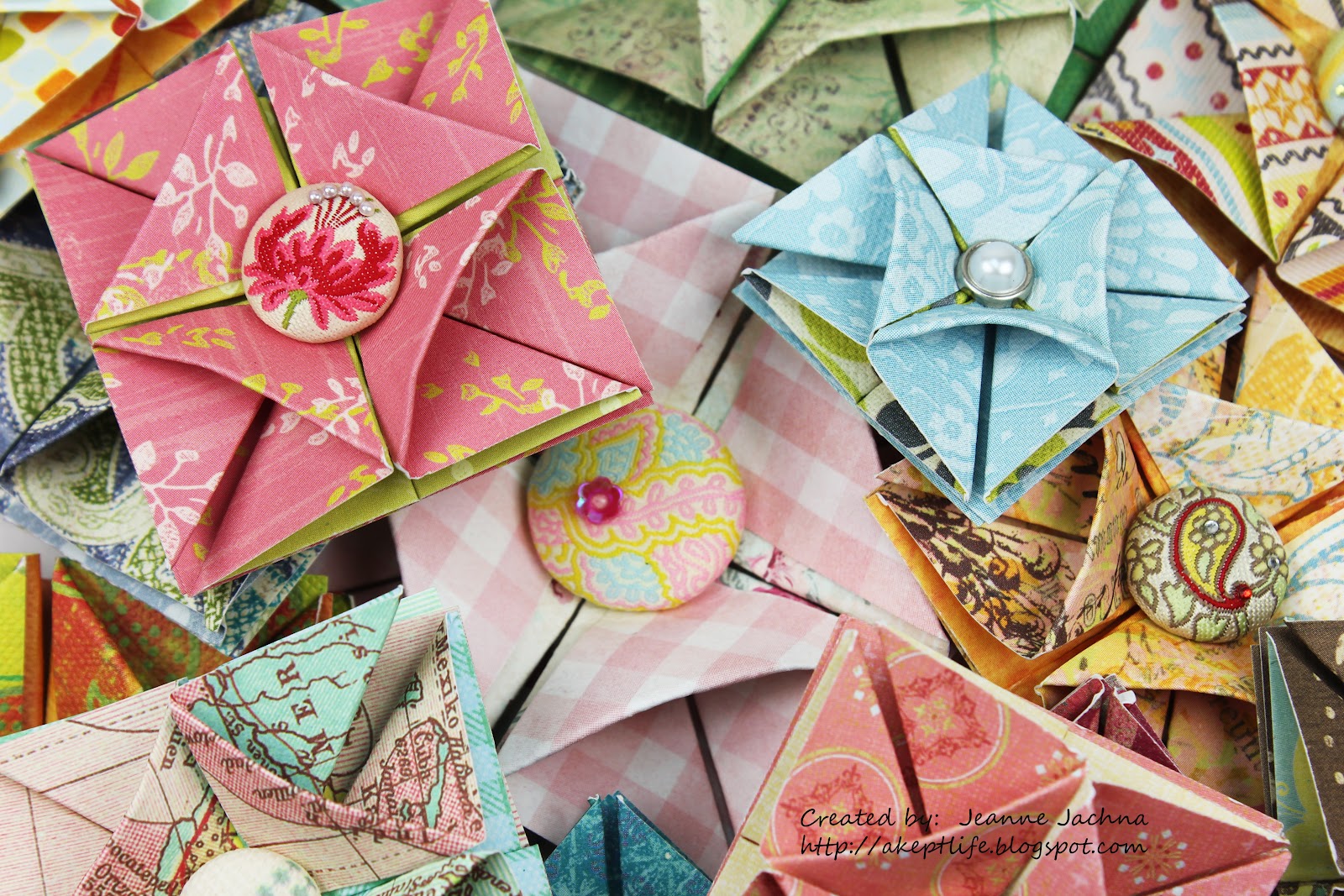 a kept life square folded flower tutorial folded paper flower tutorial