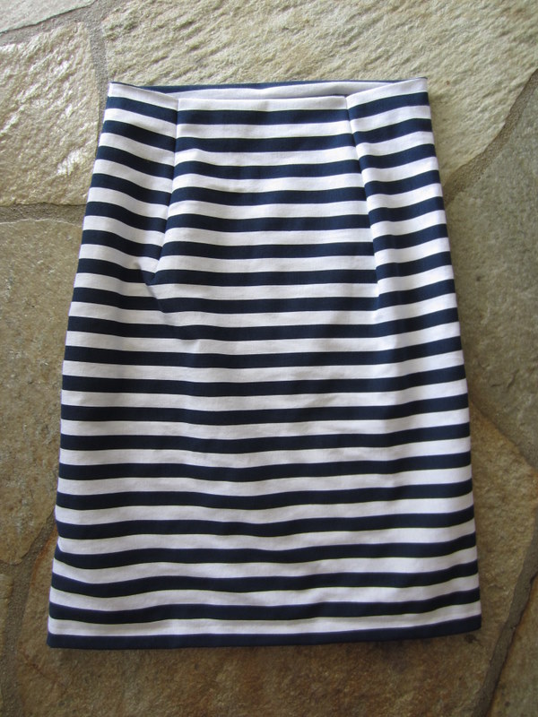 navy blue & white striped skirt DIY - Life is Beautiful
