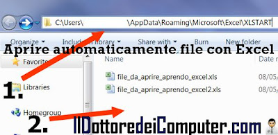 aprire automaticamente file fatti con excel