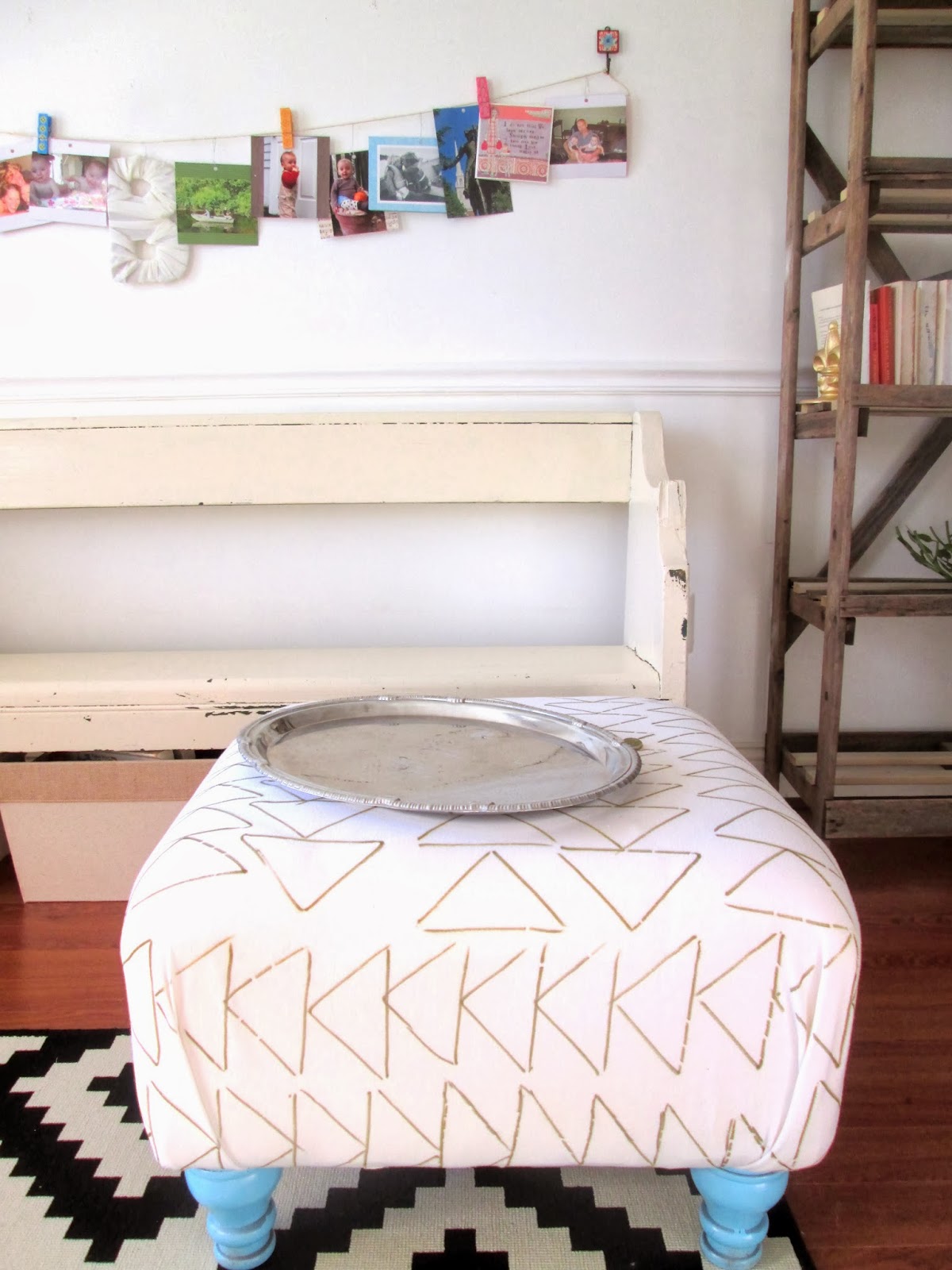 Chelsea's Garage Make your own pattern + recover an ottoman!