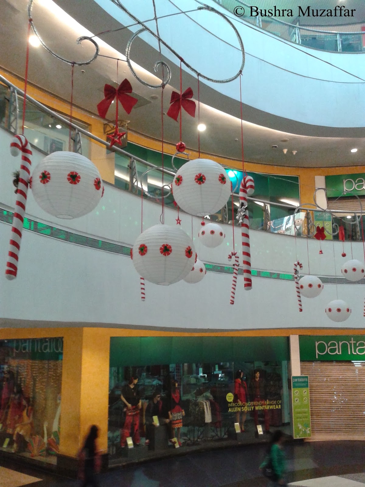 Candy-cane decorations at TGIP Mall, Noida Candy-cane decorations at TGIP Mall, Noida