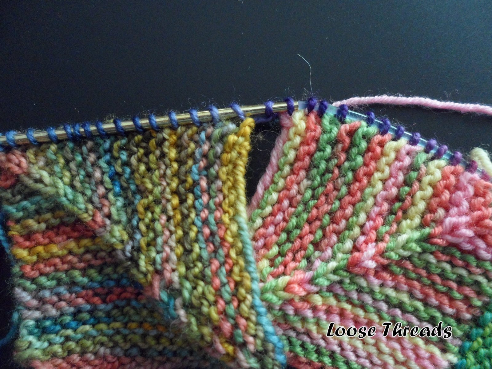 Loose Threads Knit Mitered Square Sock Blanket