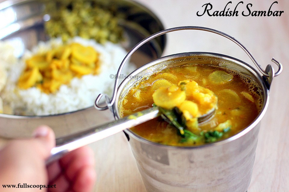 Radish Sambar Recipe Full Scoops A food blog with easy,simple