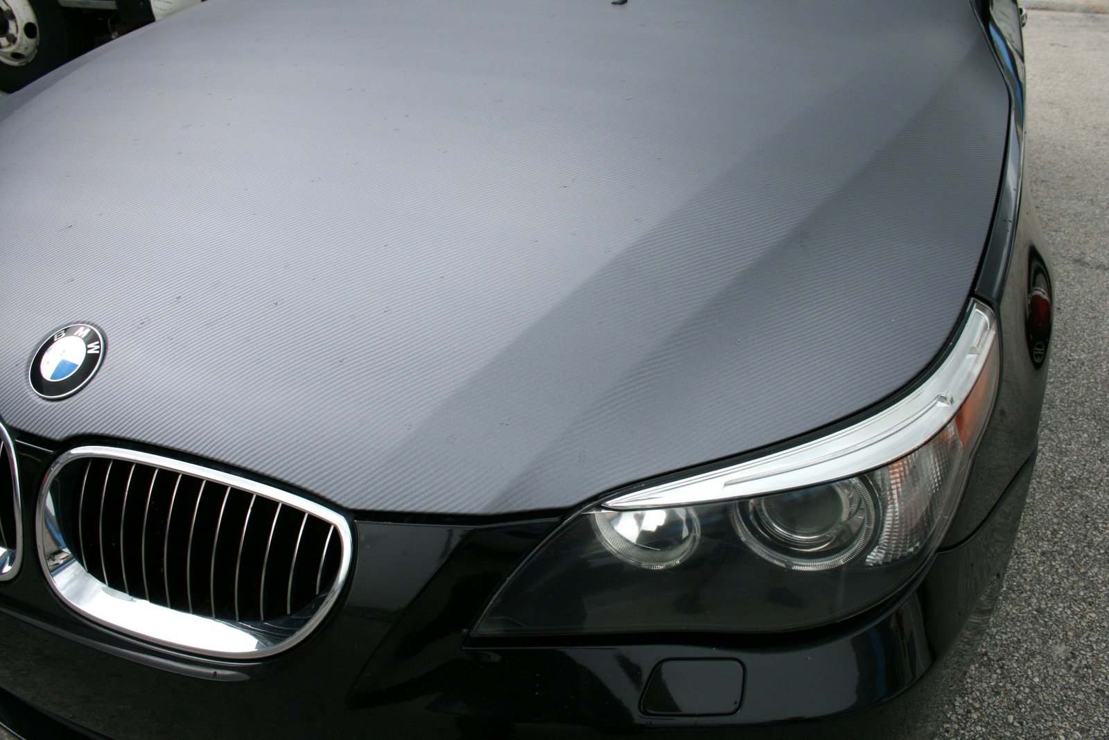 Coral Gables BMW 5 Series Anthracite Silver Carbon Fiber Hood Wrap by