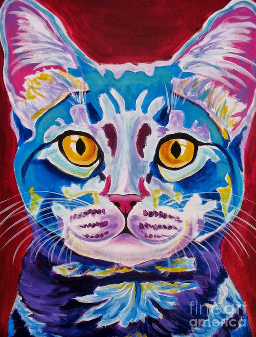 Pintura Moderna y Fotografía Artística Cuadros de Gatos al Óleo