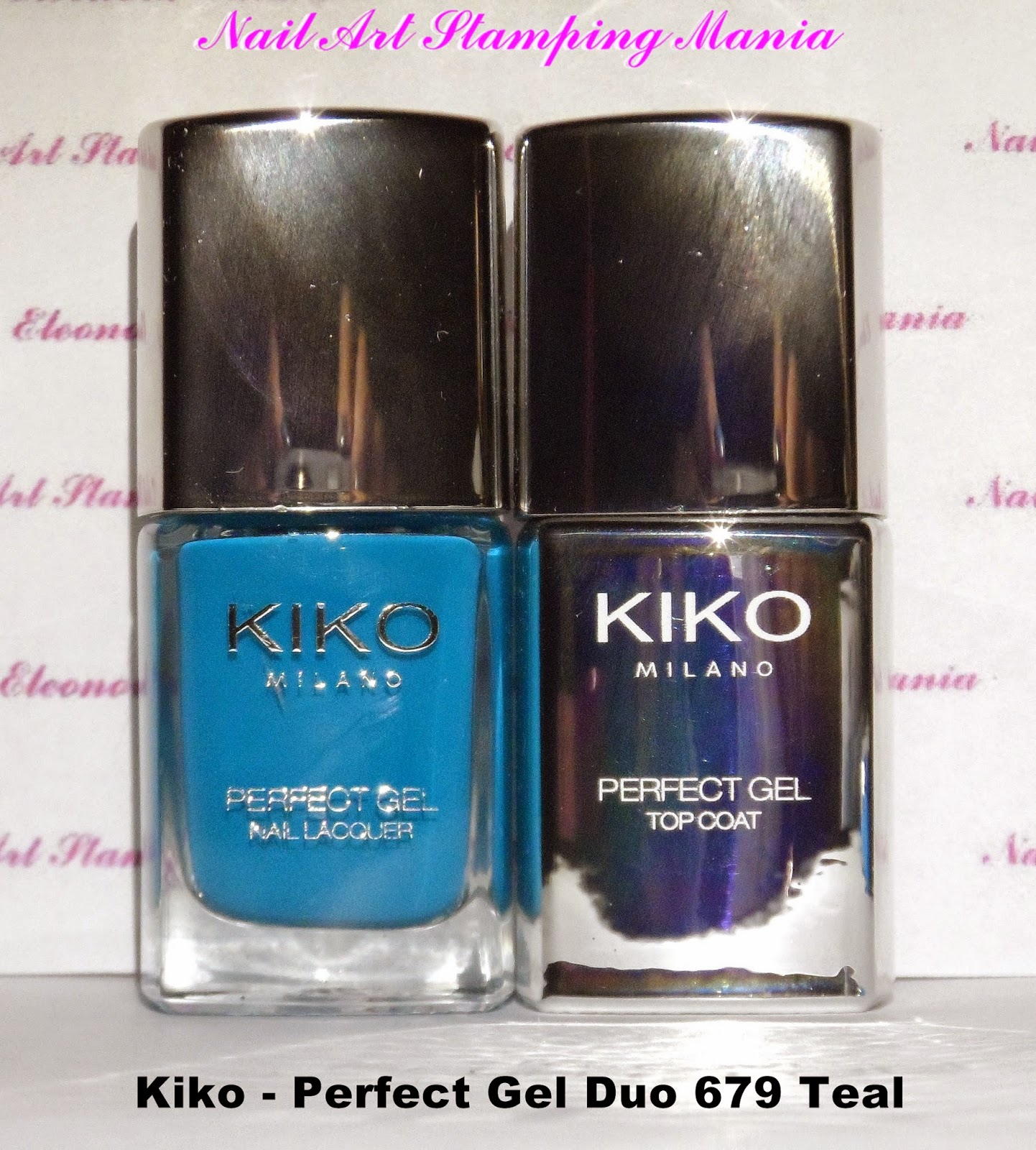 Nail Art Stamping Mania Kiko Perfect Gel Duo "Teal 679" Swatches And Review