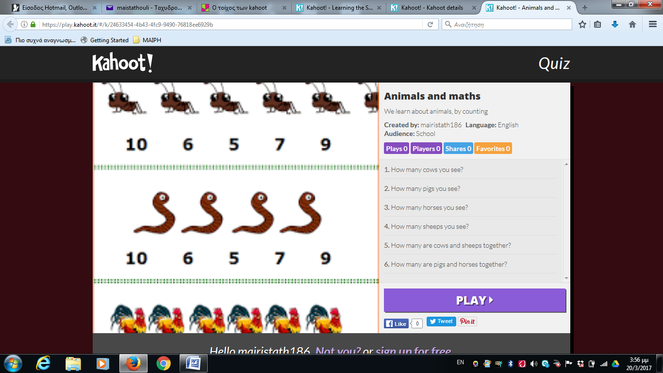 Fun and Games Math Another quiz with the tool Kahoot