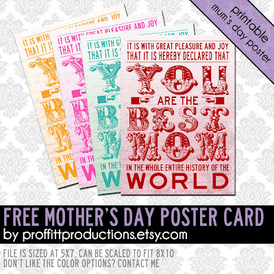 A Proffittable Life: Mother's Day free printable poster card design