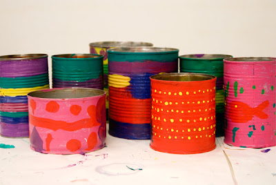 whipup picklebums paintedtin tins - DIY Tin Can Planters