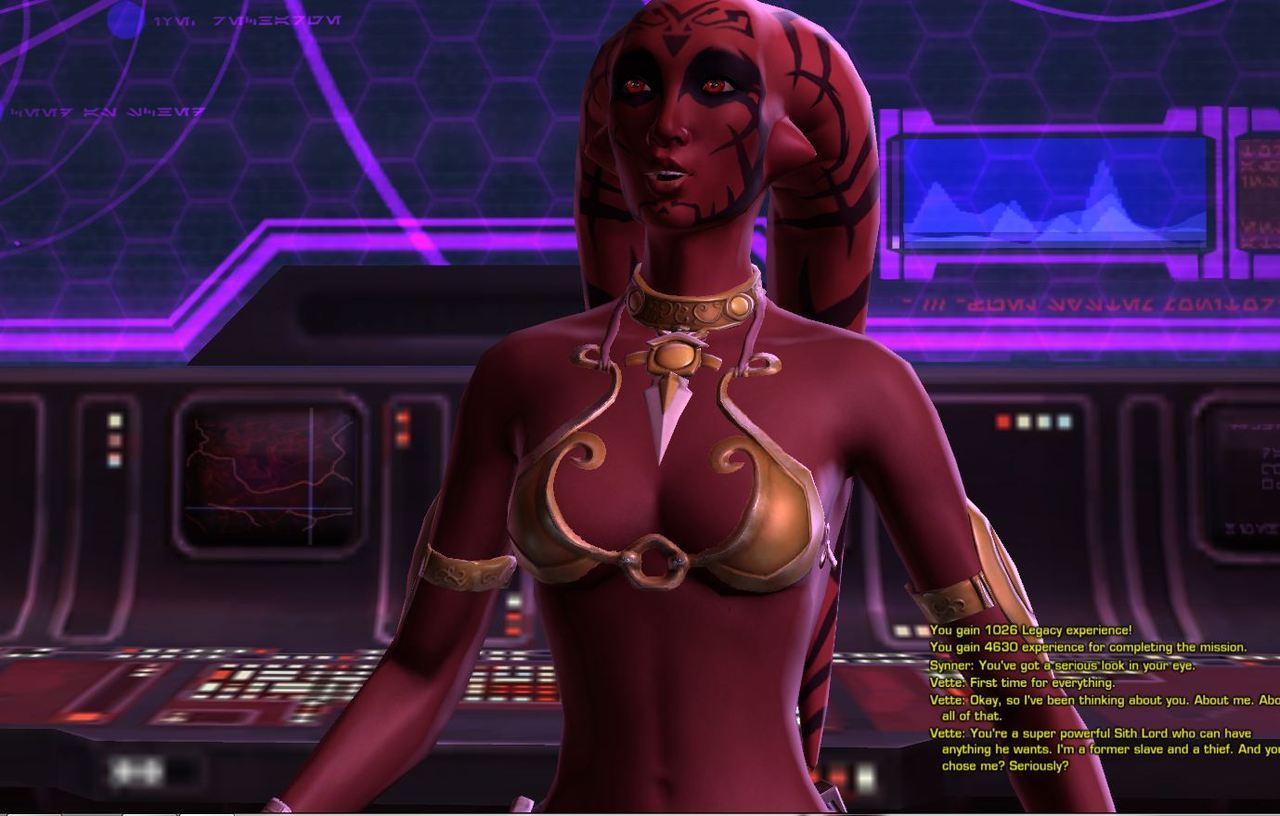 I admit, though, I generally let Vette and Jaesa wear something more modest...