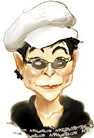 Yoko Ono is a caricature by Artmagenta