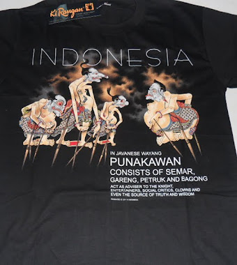 MERK KIRANGAN - KAOS T-SHIRT WAYANG PUNOKAWAN : SEMAR  GARENG PETRUK BAGONG MURAH INDONESIA