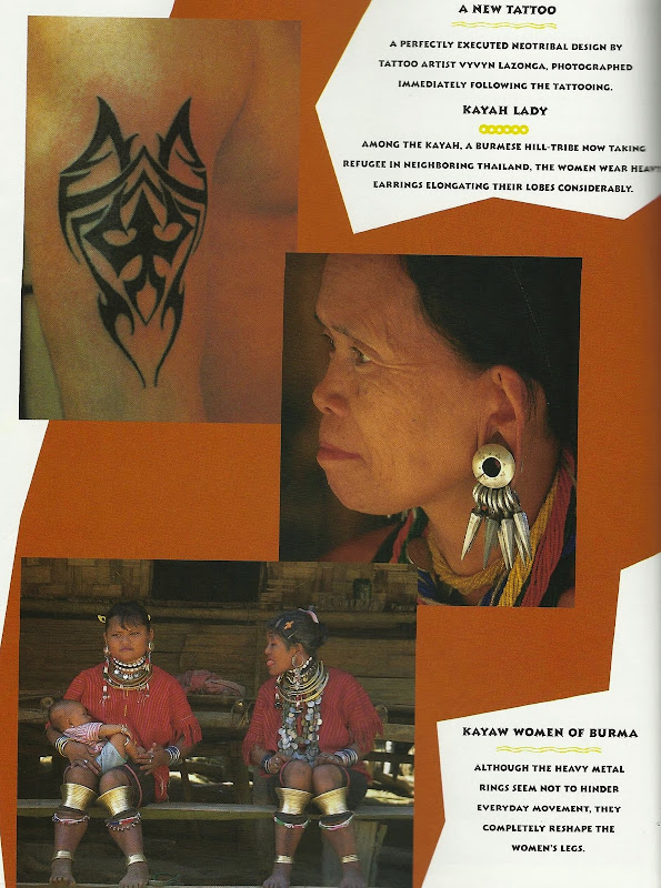 women wear heavy earrings that stretch their ear lobes considerably title=