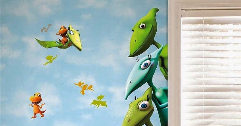 Dormitorio de Niños decorado con Dinosaurios - Arte en las Paredes y