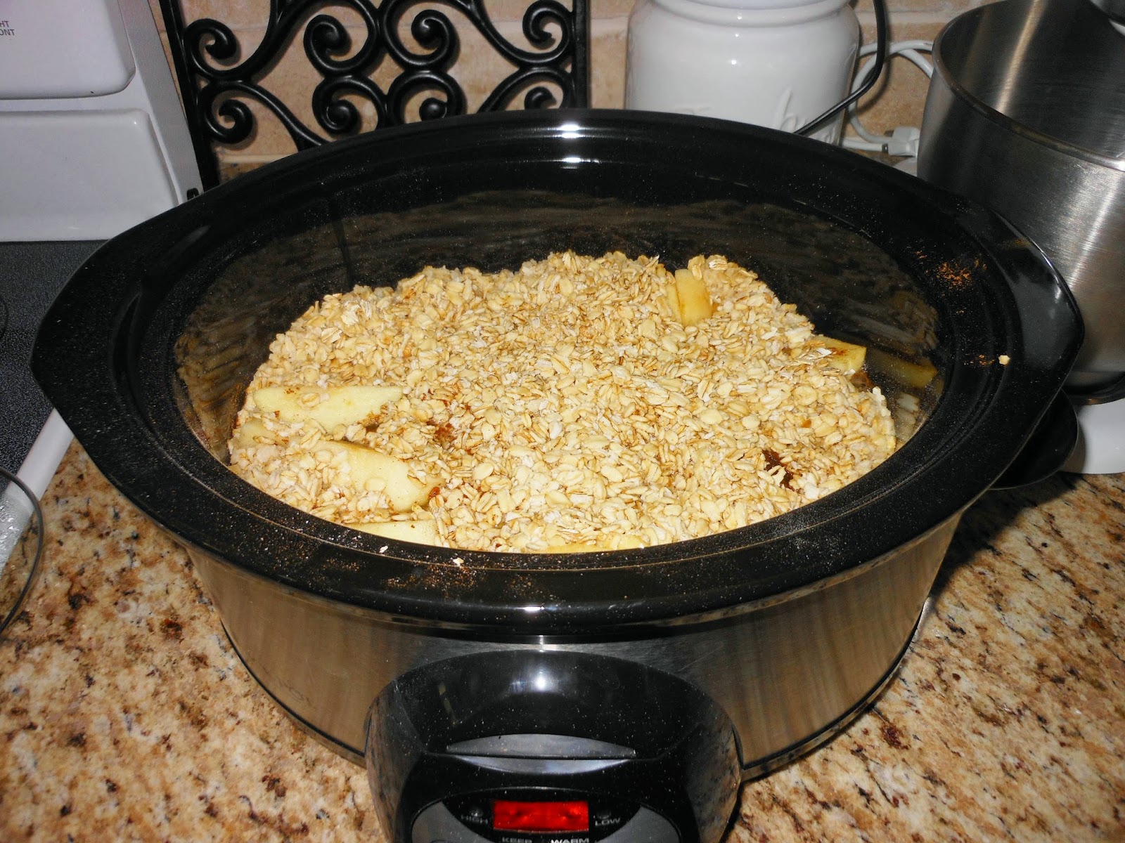 Thoughts & Tales of One New Mommy Apple Crisp Oatmeal Crock Pot Recipe