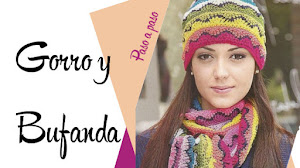 Gorro y bufanda arco iris ganchillo / Paso a paso