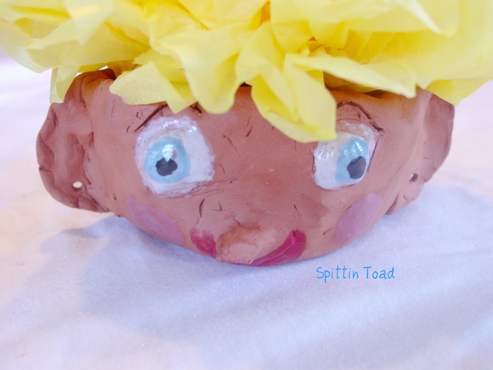 Spittin Toad Kids Art Clay Heads..(or pot heads as I like to call them)