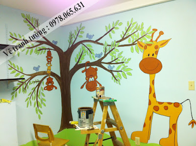 tranh tường mầm non tranh tường phòng bé