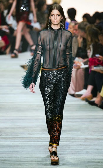 Roberto Cavalli tendencias moda plumas primavera verano 2015 tendencias moda plumas primavera verano 2015