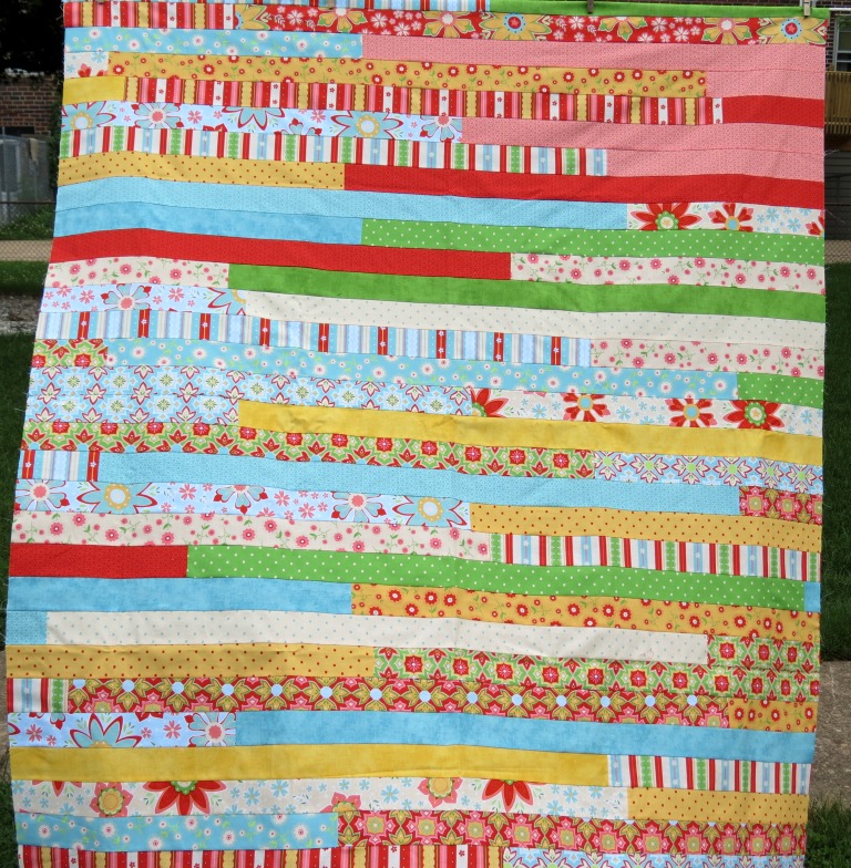 Sweet Bee Buzzings Delighted Jelly Roll Quilt Top