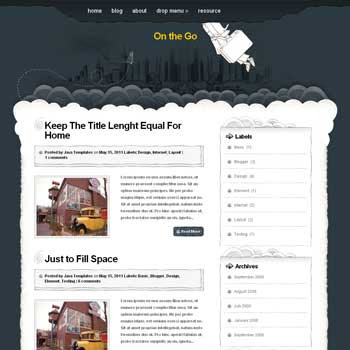 On The Go blog template. magazine blogger template style. wordpress them to blogger template