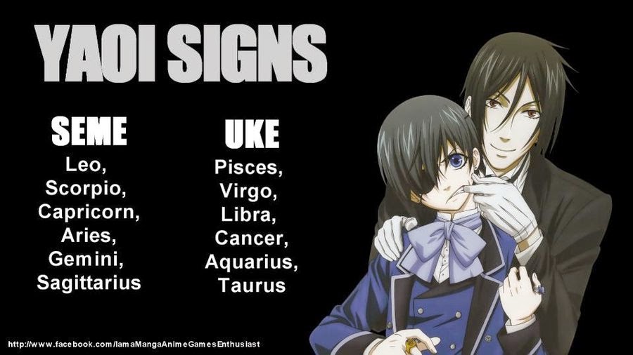 Mundo Yaoista Según tu signo ¿Eres Seme ?... O ¿Eres Uke..?