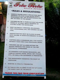Isla Reta - Rules and Regulations Davao City, Samal Island, Island Garden City of Samal, Sta. Cruz, Talicud, Isla Reta Beach Resort, Beaches, Tourist Spot, Davao Delights, Kaputian, Sasa Wharf