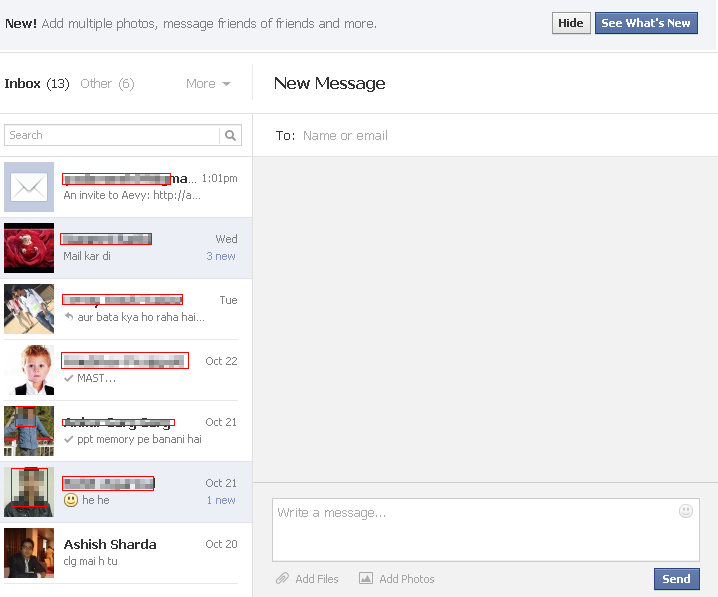 Facebook has a new message interface