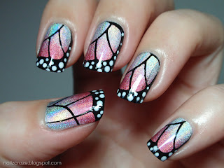 nailz craze holographic butterfly wings nc01 stamping plate shaka silver pupa strawberry holo