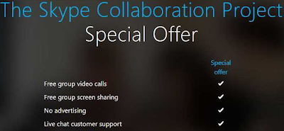 Freebie: The Skype Collaboration Project Special Offer  : Skype Group Video Calling For 12 Months Free !