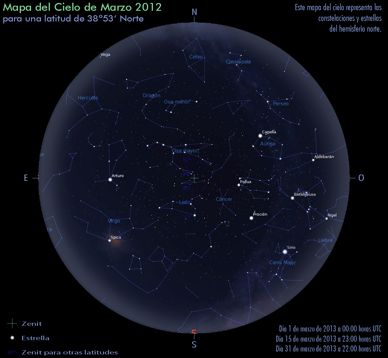 Cielo Nocturno Hemisferio Norte Hoy - SEONegativo.com