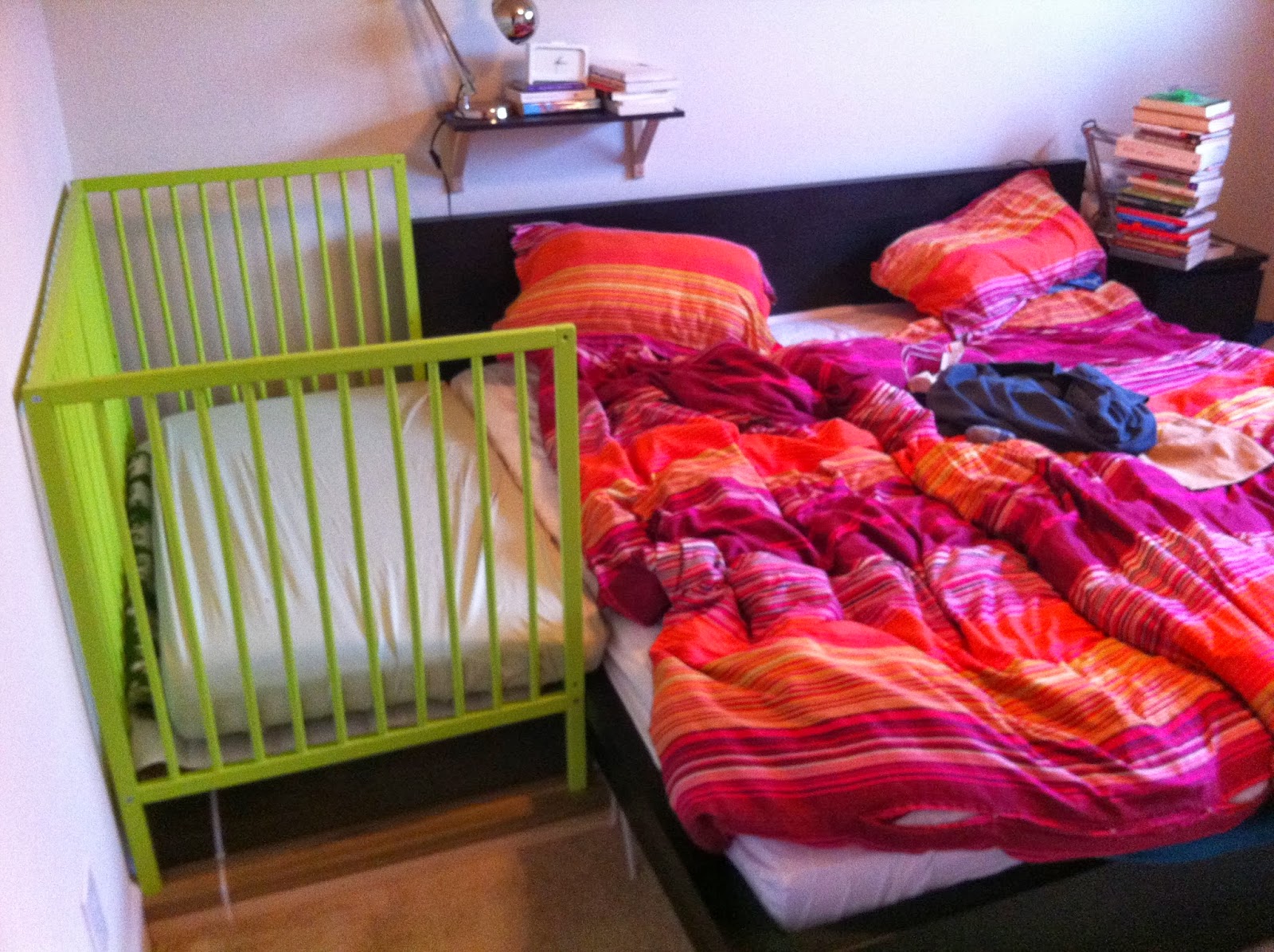 9. samen slapen met een new born.