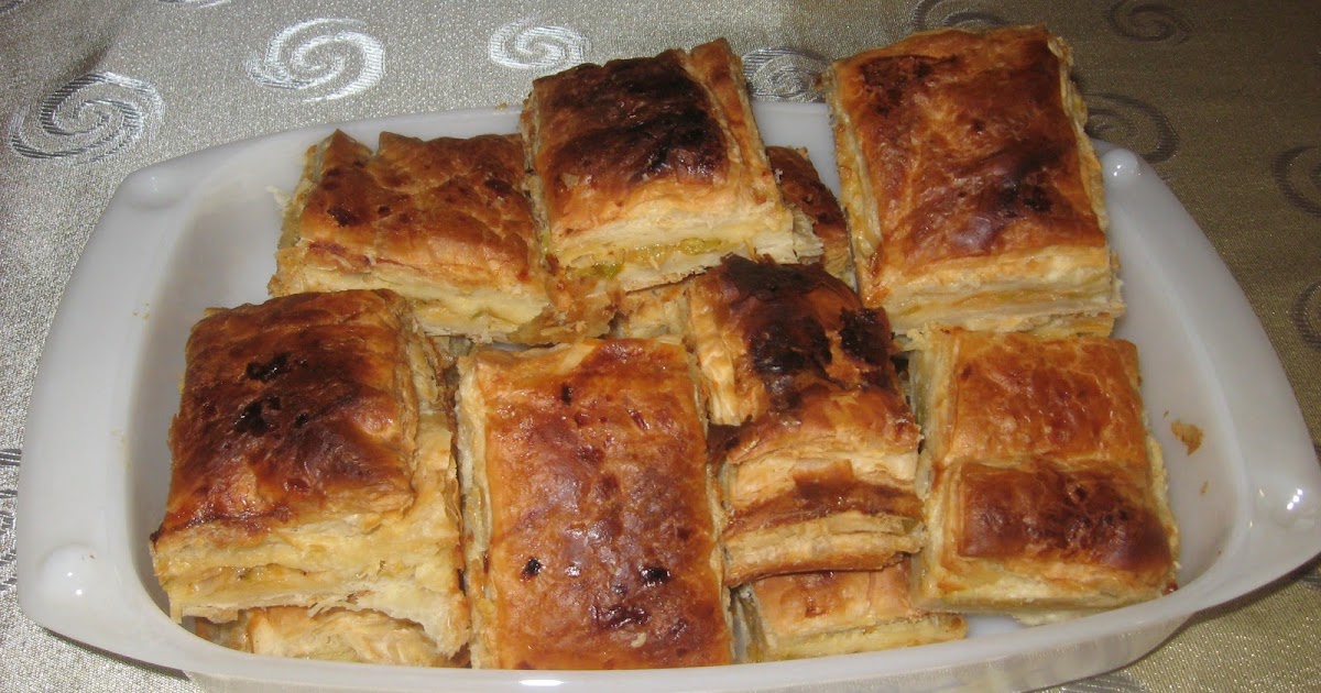 Yasemince Milföylü ve yufkalı pırasalı börek