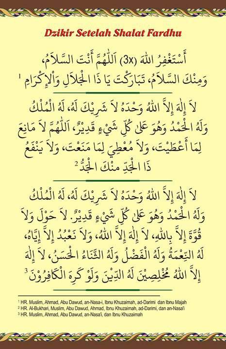 Jalan Ke Surga: Dzikir ba�da sholat