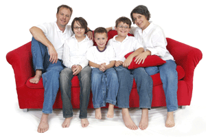 family_red_couch Chameleon offers family counselling sessions