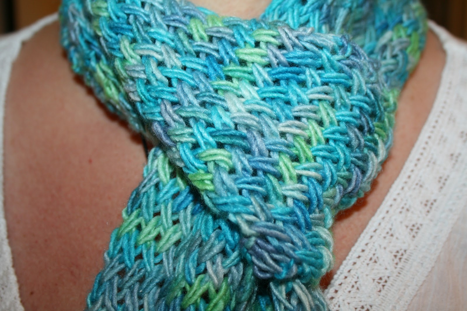 Eat, Knit, Love. . .: Knit. . . Cross stitch scarf, monster vest and some socks