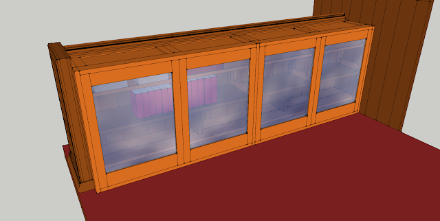 design for pew converted to choir cupboard