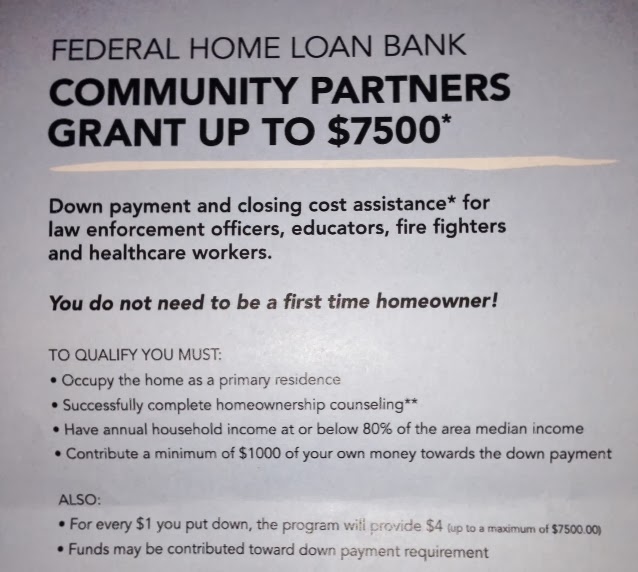 FHLB Community Partners Grant Program Up to 7500 for Homebuyers!
