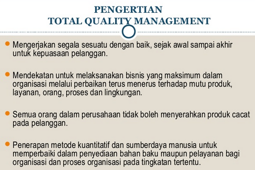 Pengertian Total Quality Management (TQM)