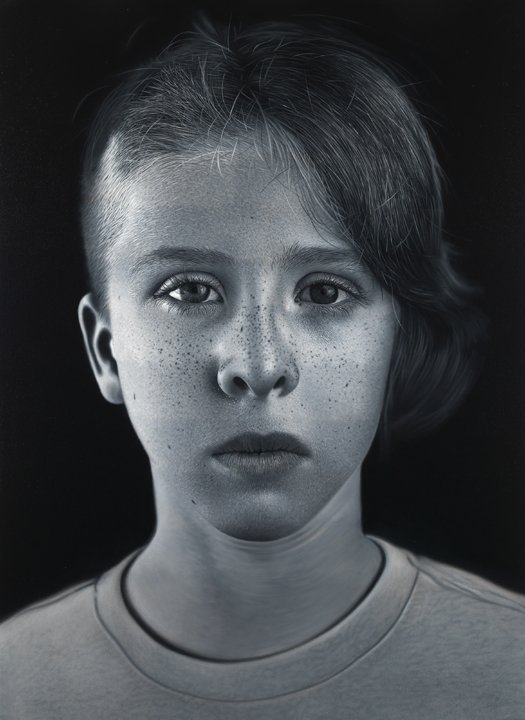 As pinturas hiper-realistas de Charles Bierk Charles Bierk pinturas hiper-realistas retratos preto e branco