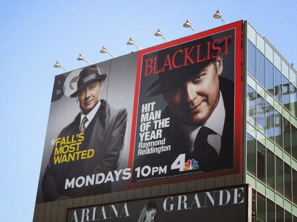 The Blacklist season 2 giant magazine cover homage billboards The Blacklist season 2 giant magazine cover billboards